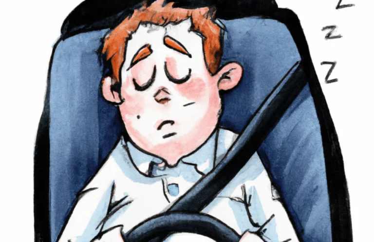 Slapende bestuurder voor de rijbewijskeuring met apneu